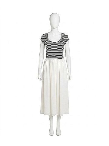 Fifteen Twenty Contrast Hem Sylvie Maxi Dress in Stripe/ White (view 1)