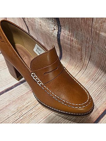 Sperry Top Sider Women's Seaport Penny Heel Shoes in Tan (view 2)