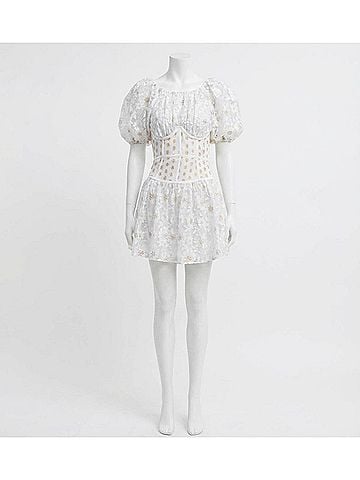 For Love & Lemons Lupita Mini Puff Sleeve Dress (view 1)