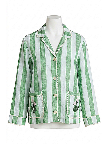 Trovata Dylan Shirt Jacket in Aloe Stripe (view 1)