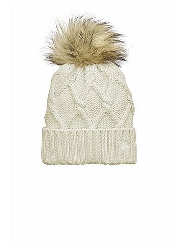 New Era Unisex Faux Fur Pom Beanie in Ivory (view 1)