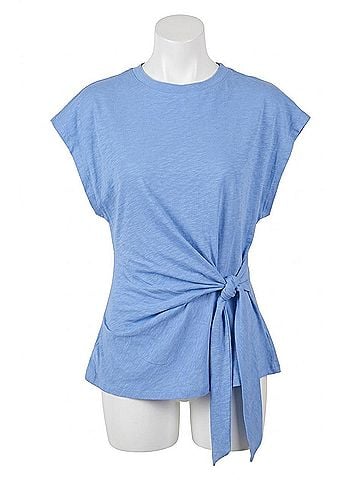 Elan Cap Sleeve Top in Blue (view 1)