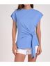 Elan Solid Blue Cap Sleeve Top in Blue Size XL - photo 2