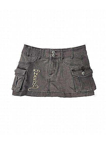 Ed Hardy Women's Koi Fish Cargo Skirt in Vintage Grey (view 1)