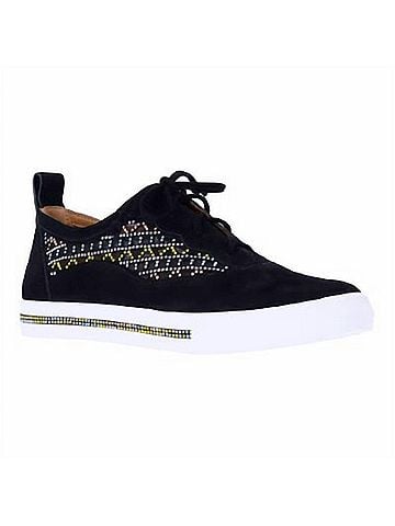 L'Amour Des Pieds Women's Kishen Leather Sneakers in Black (view 1)