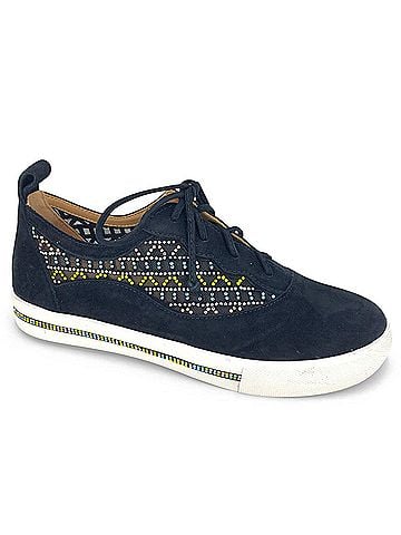 L'Amour Des Pieds Women's Kishen Leather Sneakers in Black (view 2)