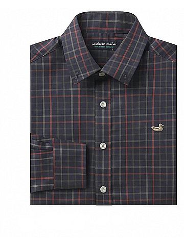 Southern Marsh Youth Chateau Windowpane Dress Shirt (view 2)