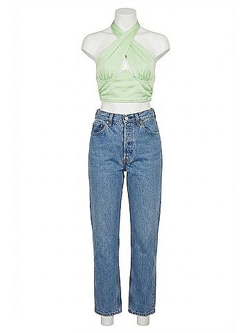 For Love & Lemons Rana Cropped Cross Front Open-Back Top (view 1)