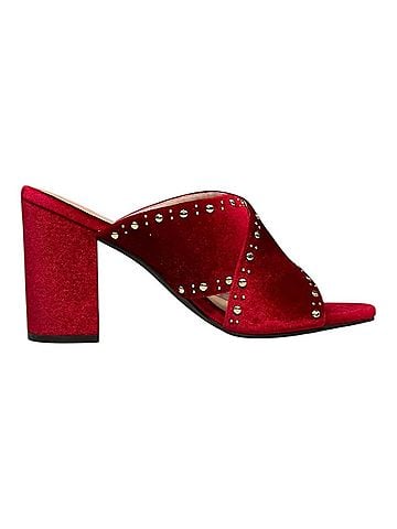 Cole Haan Women's Gabby Studded Slip-On Sandals in Red Velvet (view 1)
