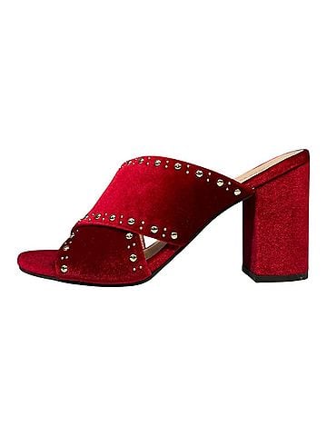 Cole Haan Women's Gabby Studded Slip-On Sandals in Red Velvet (view 2)