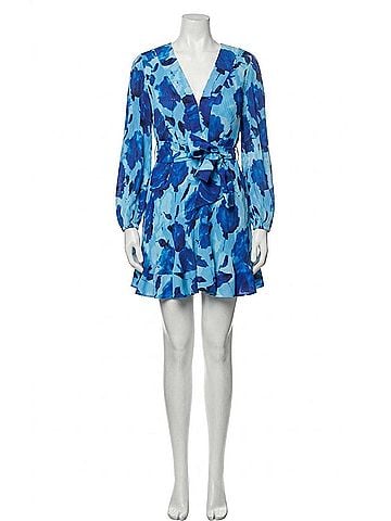 Milly Liv Blurred Blossom Mini Dress in Blue Multi (view 1)