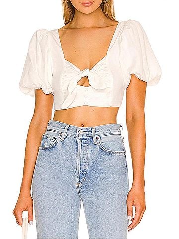 For Love & Lemons Jessie Cutout Cropped Top (view 2)