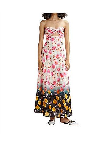 Essentiel Antwerp Heorgia Strapless Midi Dress in Fairy Tale) (view 2)