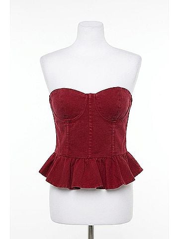 Olivaceous Macie Corset Top in Maroon (view 1)