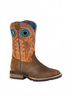 Roper Brown Boys Youth Steer Hide Geo Sole Cowboy Boot Size 4 (baby) - photo 1