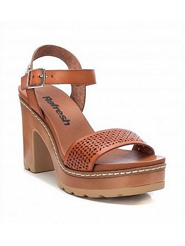 XTI Women's Casual Heeled Platform Sandals in Camel (view 2)