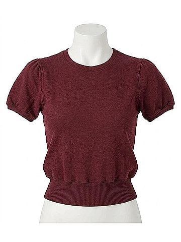 Project Social T Women's Stay Awhile Short Sleeve Sweatshirt in Merry Merlot (view 1)
