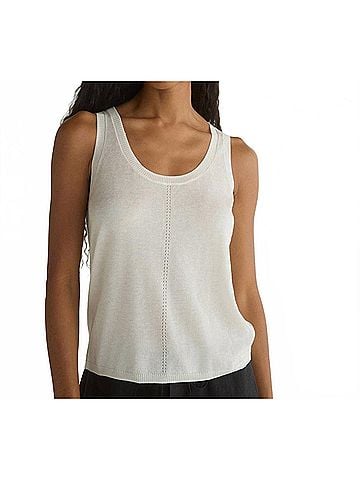 Bella Dahl Sleeveless Scoop Neck Knit Tank in Off White (view 2)