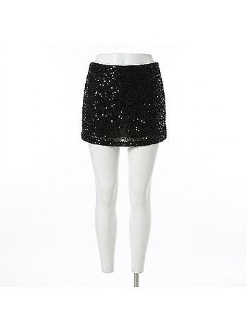 TCEC Brooklyn Sequin Mini Skort in Black Sequin (view 1)