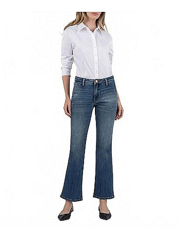 Kut from the Kloth Kelsey Mid Rise Ankle Flare Jean in Effectiveness (view 2)