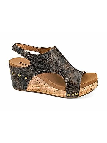 Corkys Women's Carley-Crinkle Sandals in Espresso (view 1)
