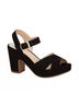 Andrea Solid Black Women's Platform Sandal Size 10 - photo 1