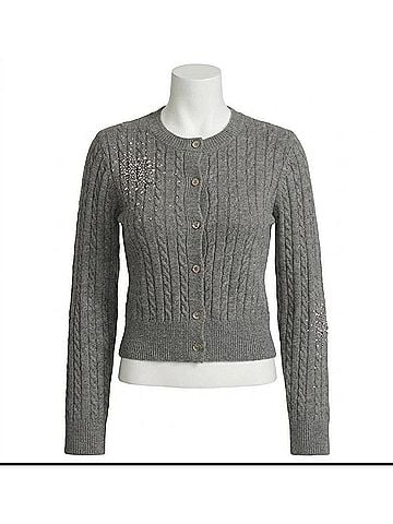 Lucy Paris Elston Crystal Cardigan in Grey (view 1)