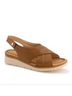 Andrea Solid Brown Women's Comfortable Wedge Sandal Size 10 - photo 1