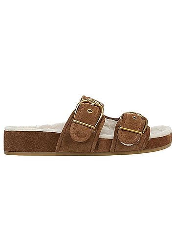Veronica Beard Prue Shearling Buckle Sandal (view 1)