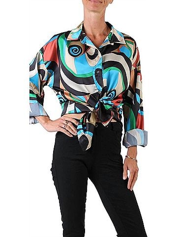GiGi Moda Discoteca Button Down Shirt in Black (view 2)