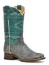 Roper Blue Women's Hybred Exotic Python Oakley Sole Boot Size 6 - photo 1