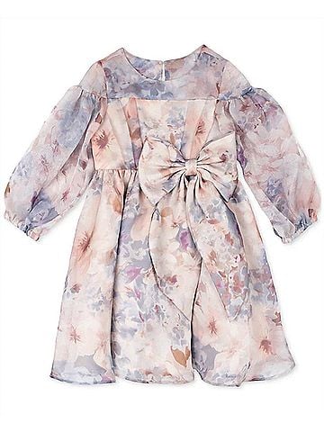 Rare Editions Toddler &amp; Little Girls Balloon Sleeve Floral Organza Dress (view 1)