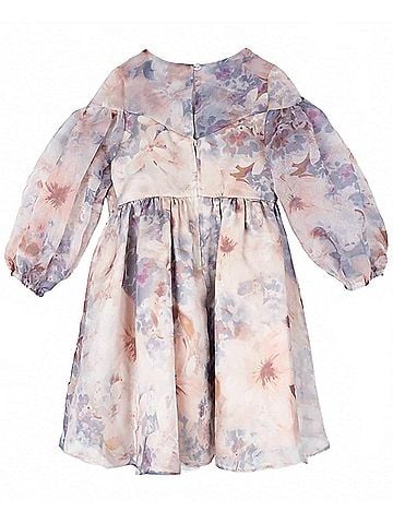 Rare Editions Toddler &amp; Little Girls Balloon Sleeve Floral Organza Dress (view 2)