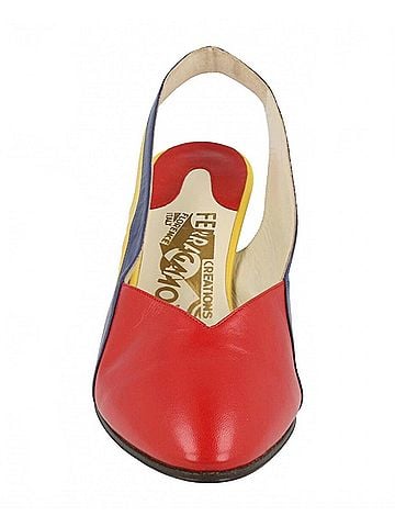 Salvatore Ferragamo Women's Partenope Slingback Pumps in Red Multi (view 2)