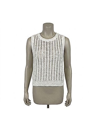 Bella Dahl Crew Neck Vest in White (view 1)