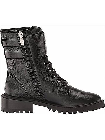 Vince Camuto Women's Croc Lace Up Fawdry Block Heel Leather Combat Boot (view 1)