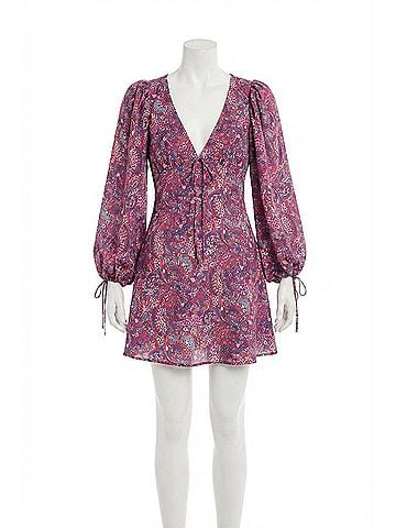 For Love & Lemons Tonya Open-Back Long Sleeve Mini Dress (view 1)