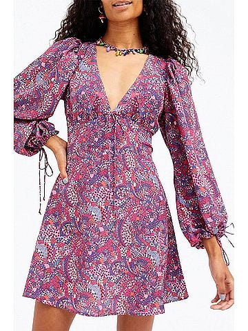For Love & Lemons Tonya Open-Back Long Sleeve Mini Dress (view 2)