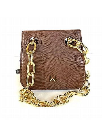House of Want Women's Lizard Embossed Vegan Shoulder Bag in Brown (view 2)