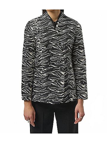 Joseph Ribkoff Zebra Print Double Breasted Blazer Jacket in Black/Off-White (view 2)