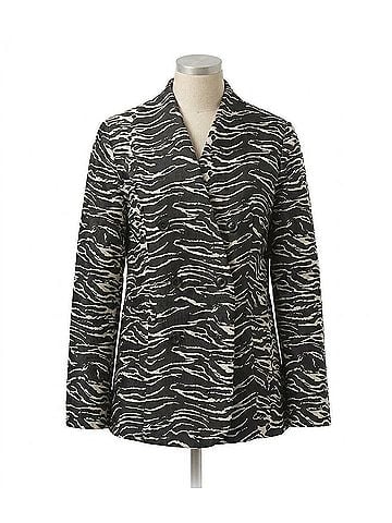 Joseph Ribkoff Zebra Print Double Breasted Blazer Jacket in Black/Off-White (view 1)