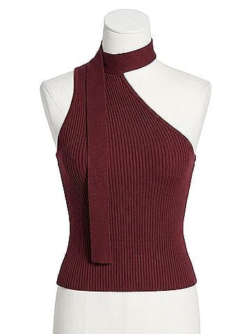 Lucy Paris Selah Knit Top in Burgundy (view 1)