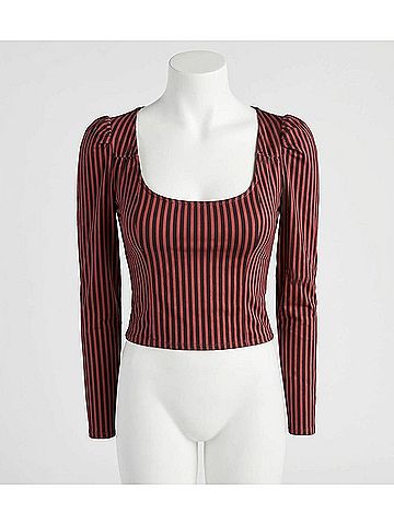 Free People Caroline Vintage Stripe Top in Red/Black (view 1)