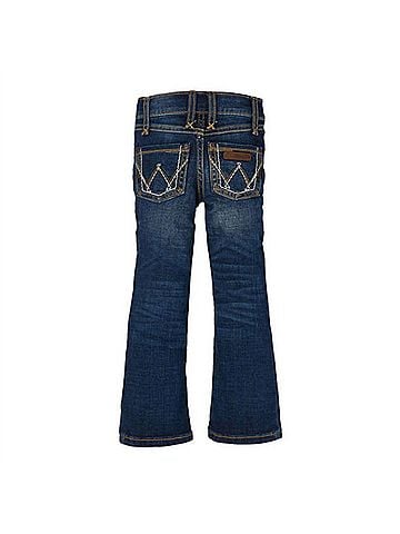 Wrangler Jeans Co Girls' Retro Boot Cut Slim Jean in Med Blue (view 2)