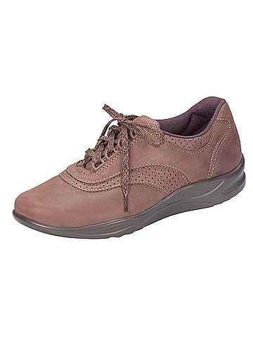SAS Women's Walk Easy Walking Shoe in Chocolate Nubuck (view 2)