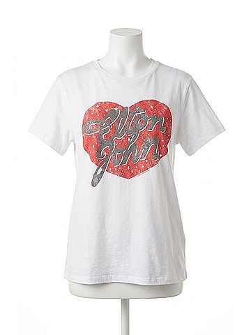 Chaser Elton John Script Logo Heart Graphic Tee in White (view 1)