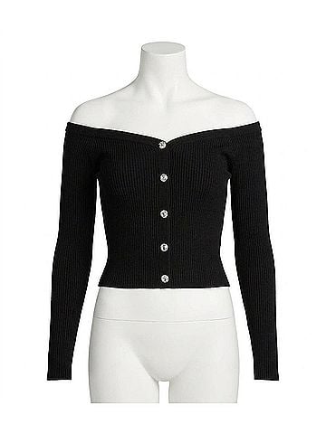 Lucy Paris Scout Knit Top in Black (view 1)