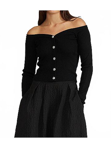Lucy Paris Scout Knit Top in Black (view 2)