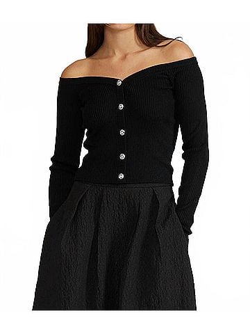 Lucy Paris Scout Knit Top in Black (view 2)