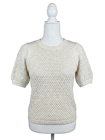 Saltwater LUXE Doc Short Puff Sleeve Knit Sweater in White (view 1)